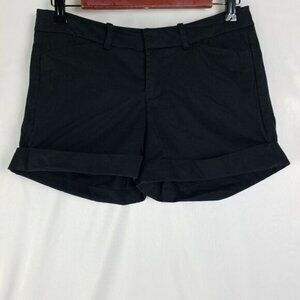 Mossimo Shorts Womens 2 Black Fit 3 Low Rise Cuffed‎ Chino Flat Front Pockets